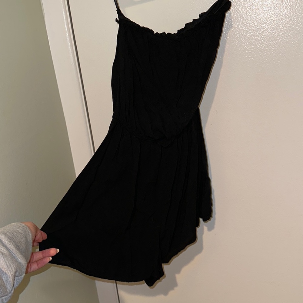 strapless romper black
